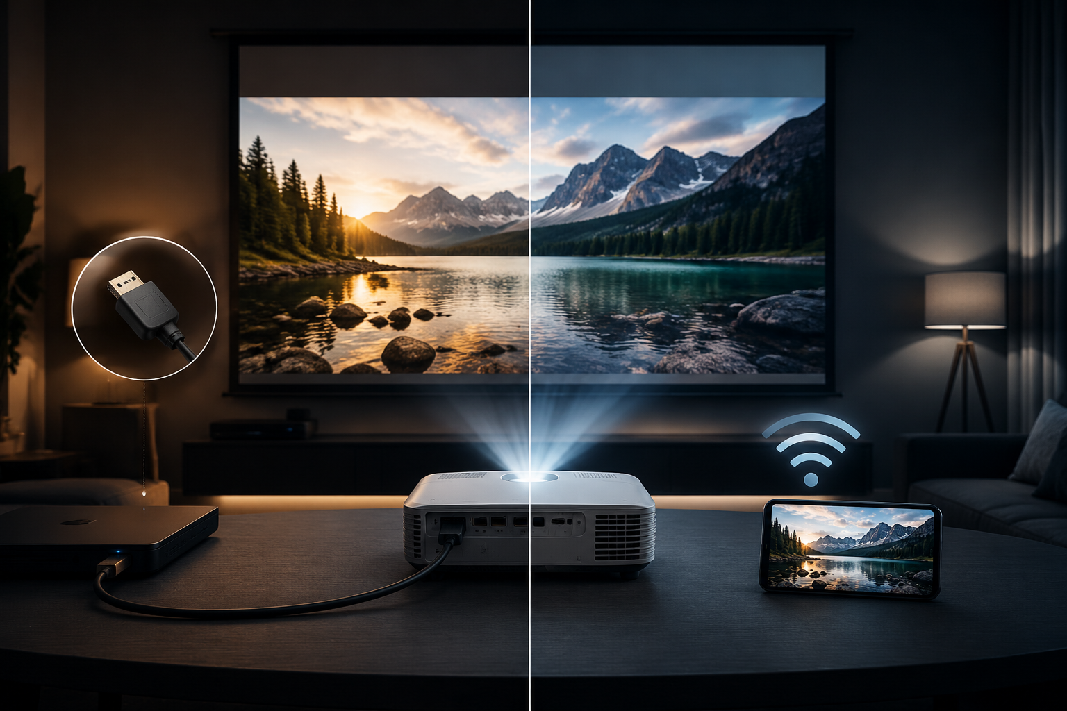 تفاوت کیفیت تصویر در اتصالات HDMI و وایرلس ؛ کدام برای ویدئوپروژکتور بهتر است؟